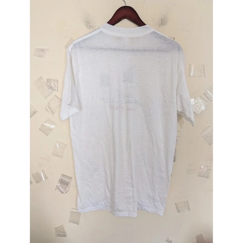 Vintage 1984 John Lamb Who Farted Graphic T-Shirt XL White Paper Thin 80s Tee